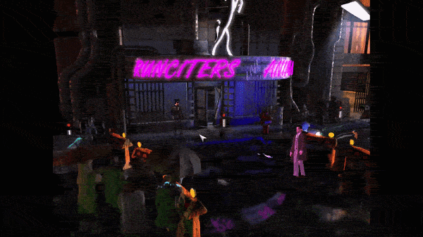 Screen capture GIF of Runciter's store in Blade Runner, demonstrating the pointers