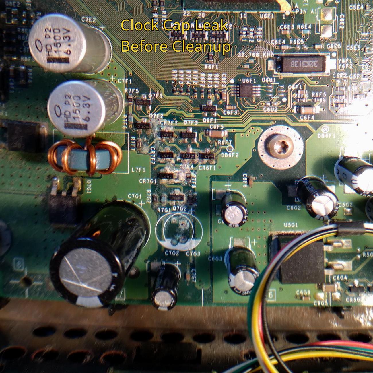 (clock cap leakage closeup before)